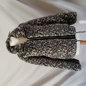 NEW Lucky Brand Funnel Neck Faux Fur Jacket